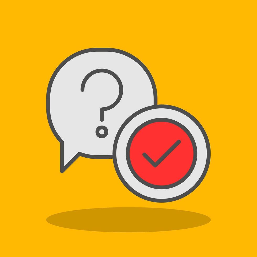 Question Filled Shadow Icon vector