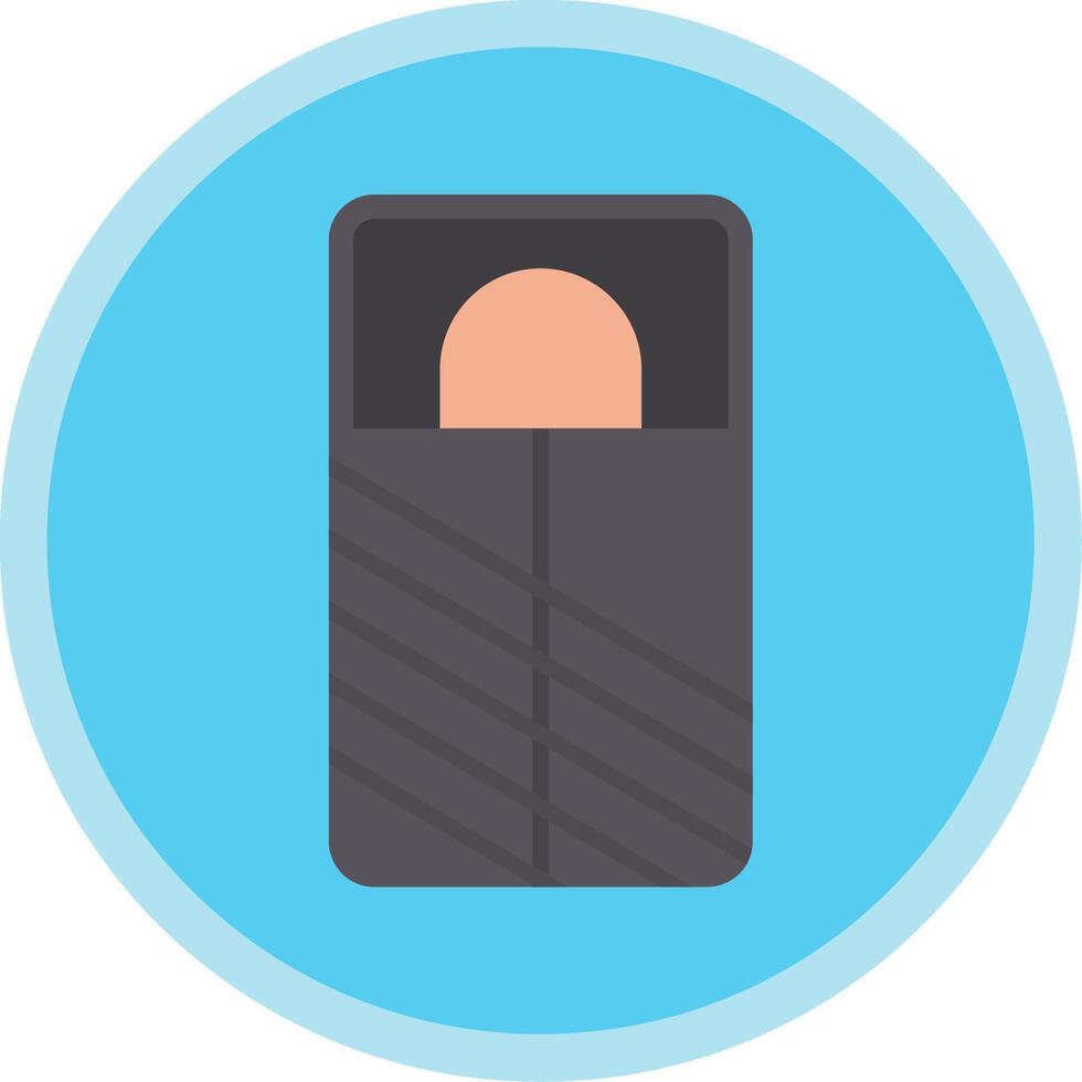 Sleeping Bag Flat Multi Circle Icon vector