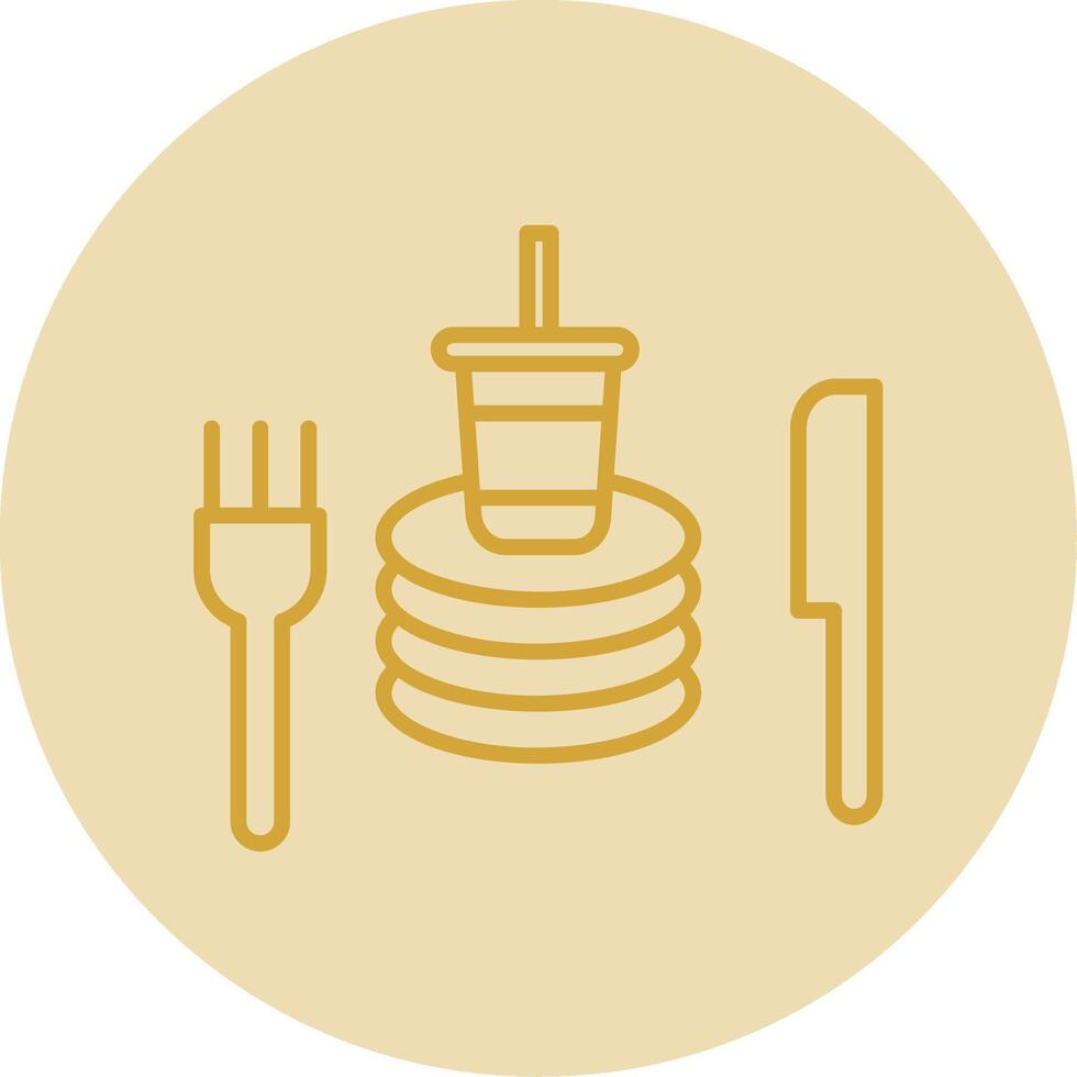 Tableware Line Yellow Circle Icon vector