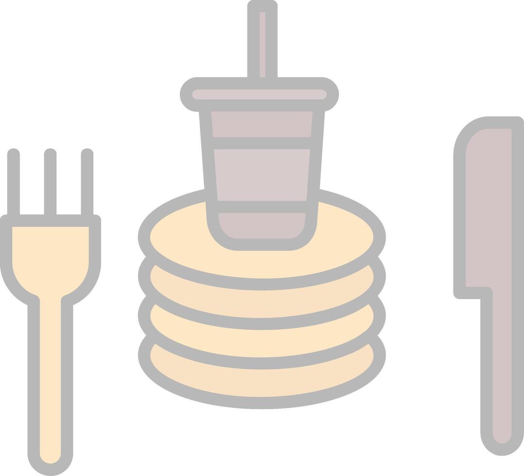 Tableware Line Filled Light Icon vector