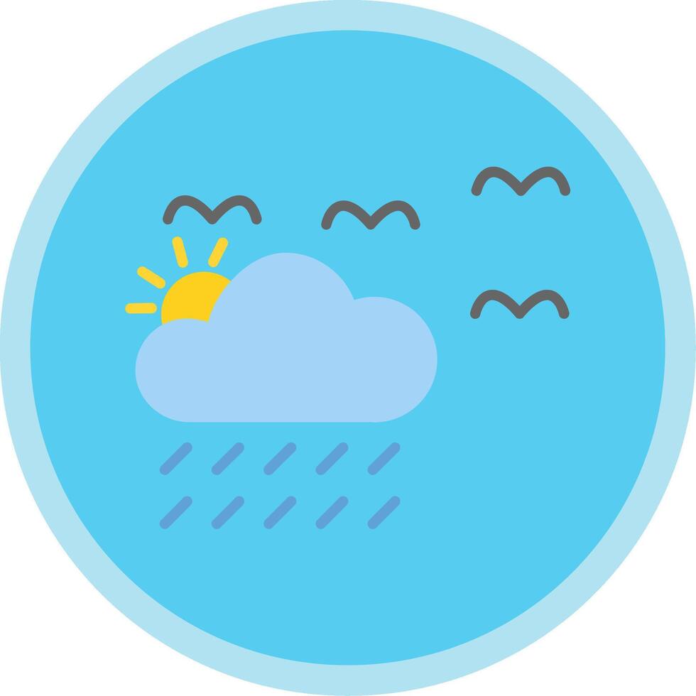 Weather Flat Multi Circle Icon vector