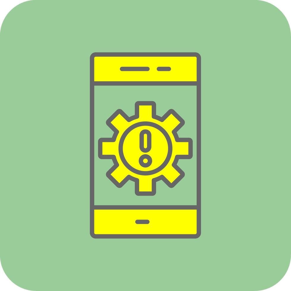 Warning Filled Yellow Icon vector