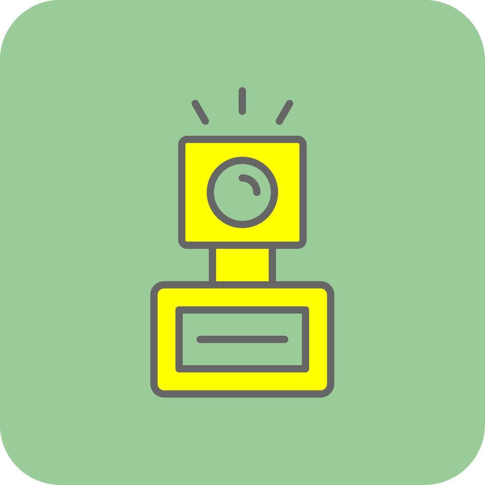 Camera Flash Filled Yellow Icon vector