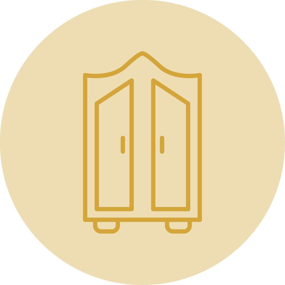Wardrobe Line Yellow Circle Icon vector