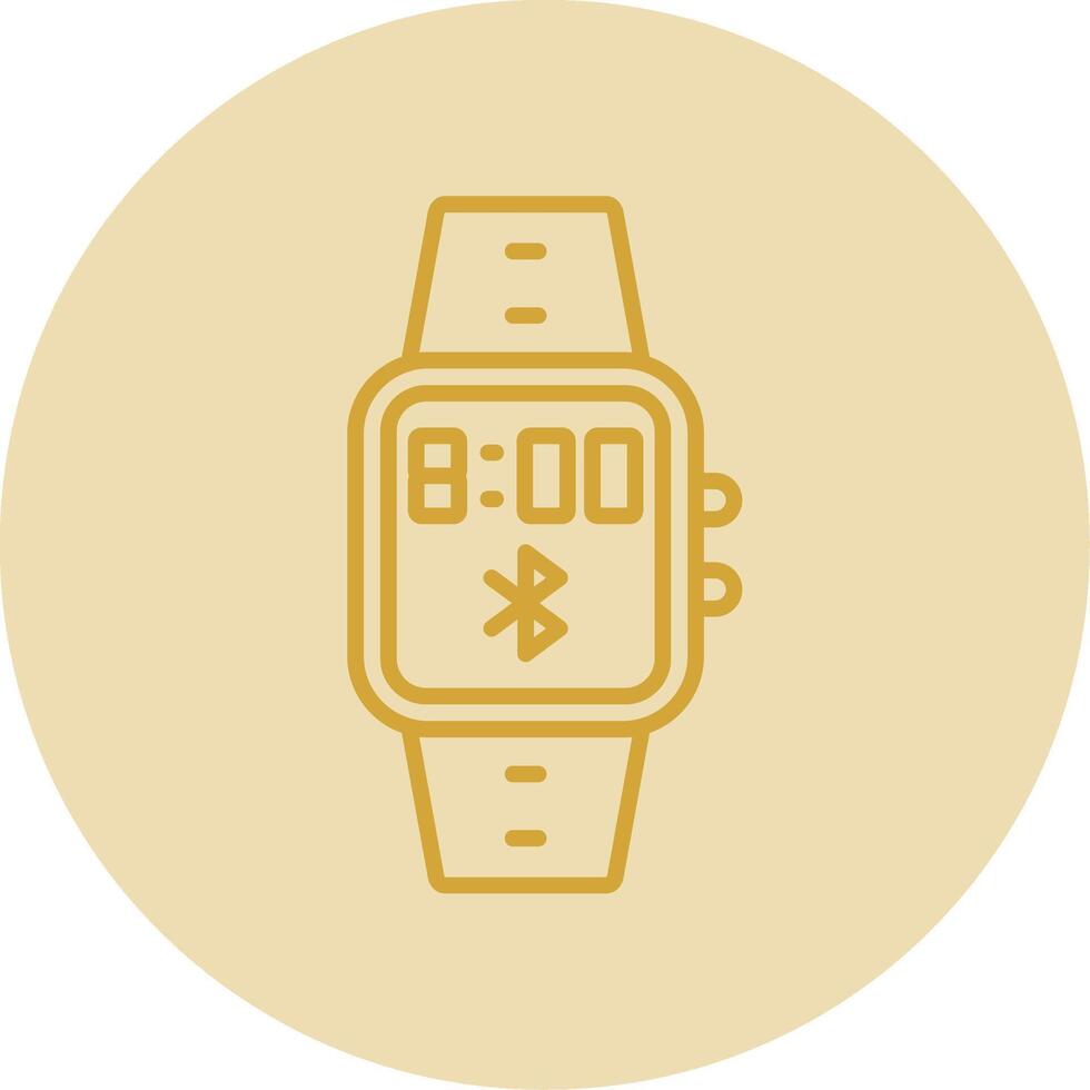 Bluetooth Line Yellow Circle Icon vector