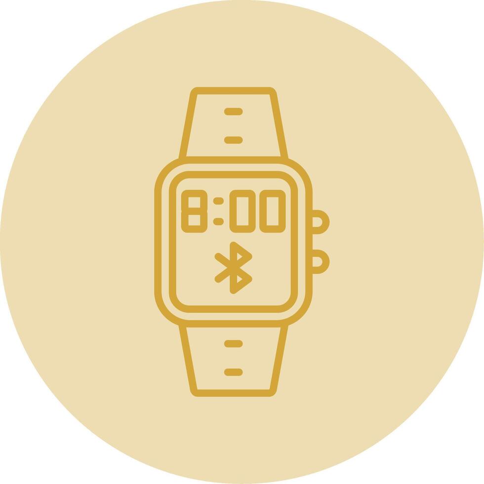 Bluetooth línea amarillo circulo icono vector