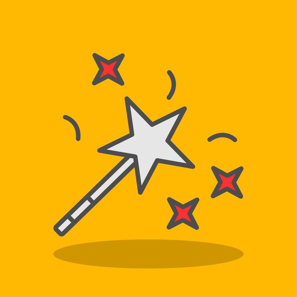 Magic Wand Filled Shadow Icon vector