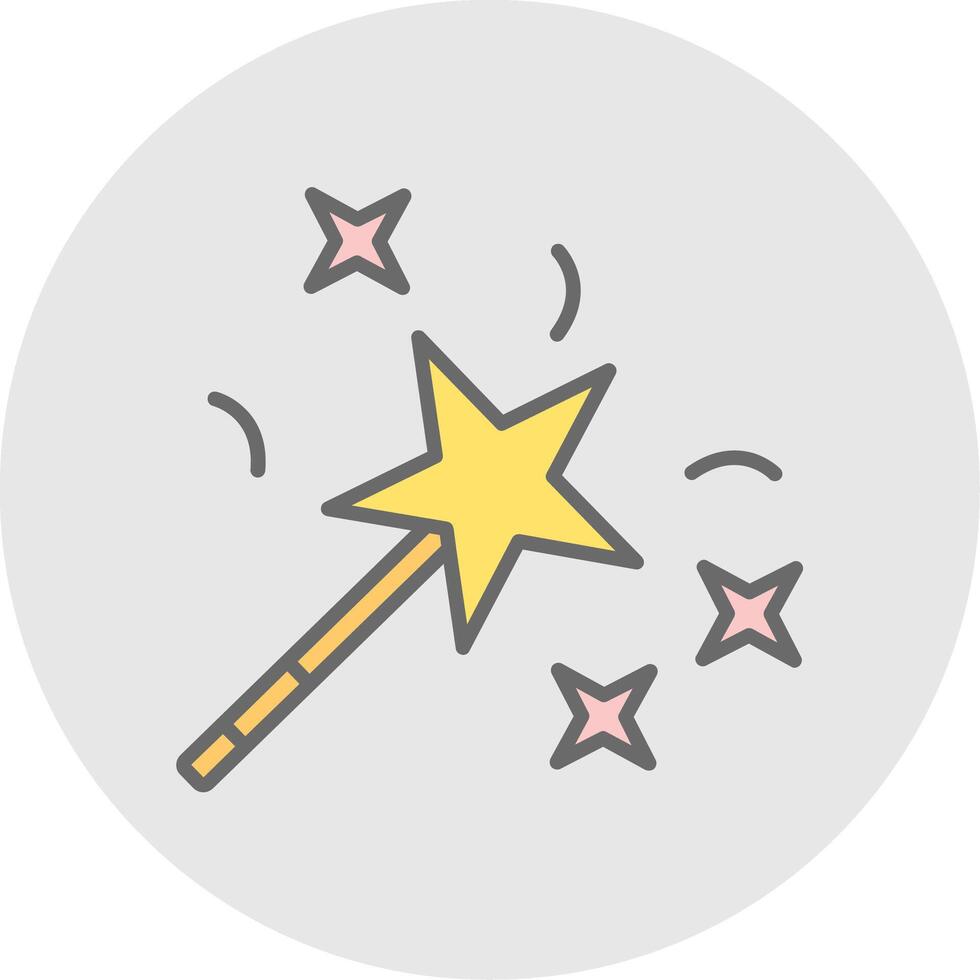 Magic Wand Line Filled Light Icon vector