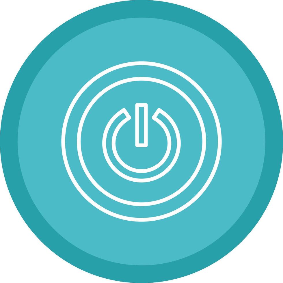 Power Button Line Multi Circle Icon vector