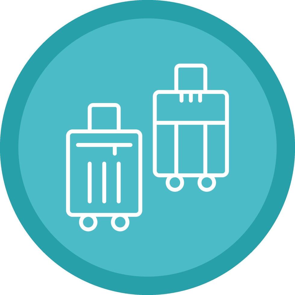 Suitcases Line Multi Circle Icon vector