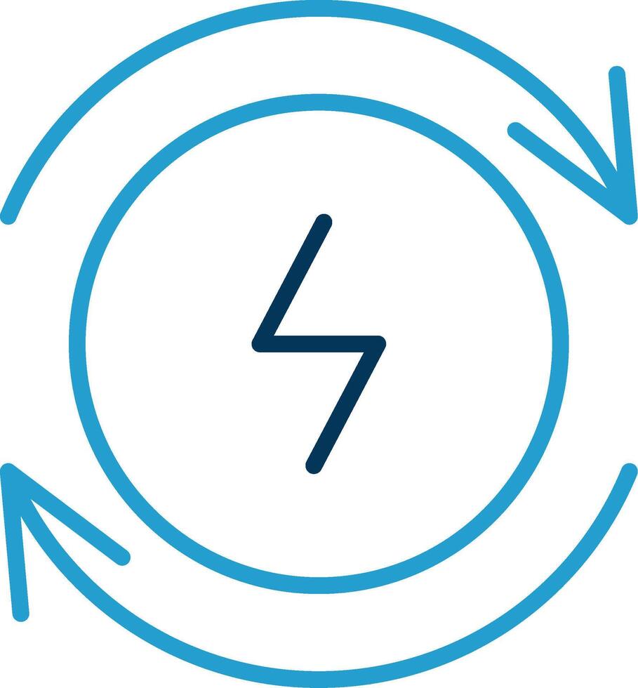 Electricity Line Blue Two Color Icon vector