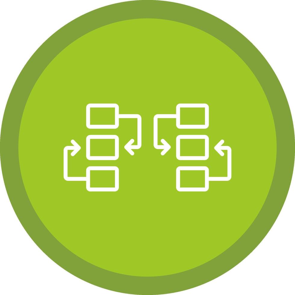 Flow Chart Line Multi Circle Icon vector