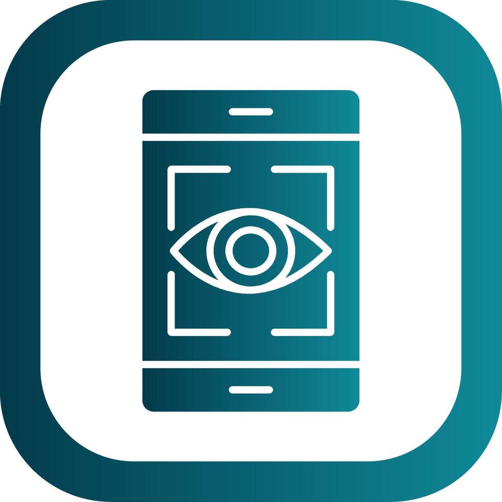 Eye Recognition Glyph Gradient Corner Icon vector