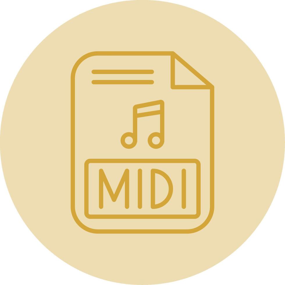 Midi Line Yellow Circle Icon vector