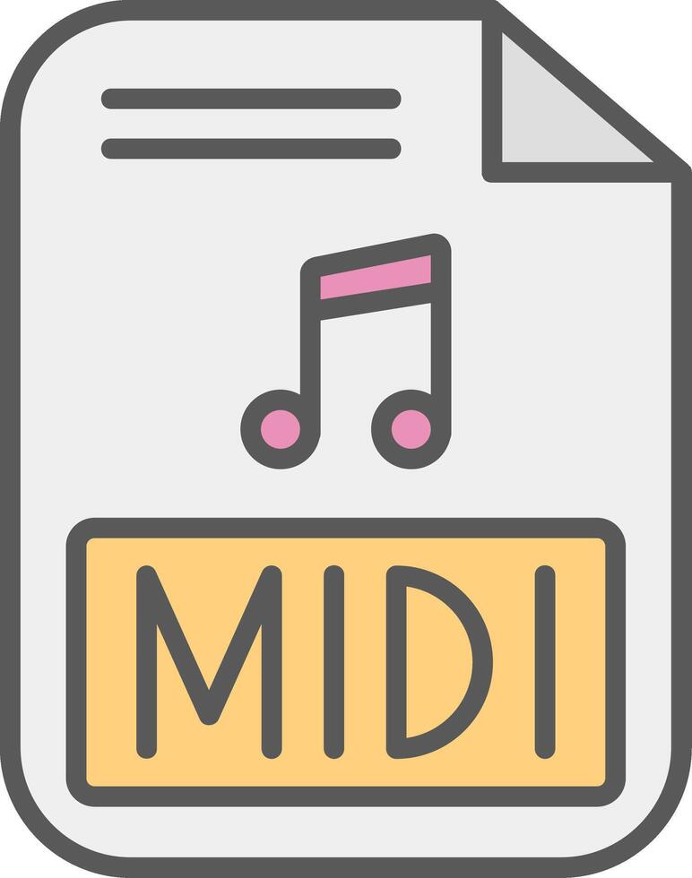 Midi Line Filled Light Icon vector