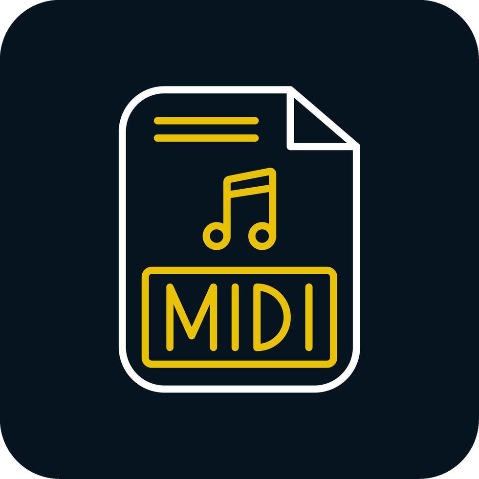 Midi Line Yellow White Icon vector