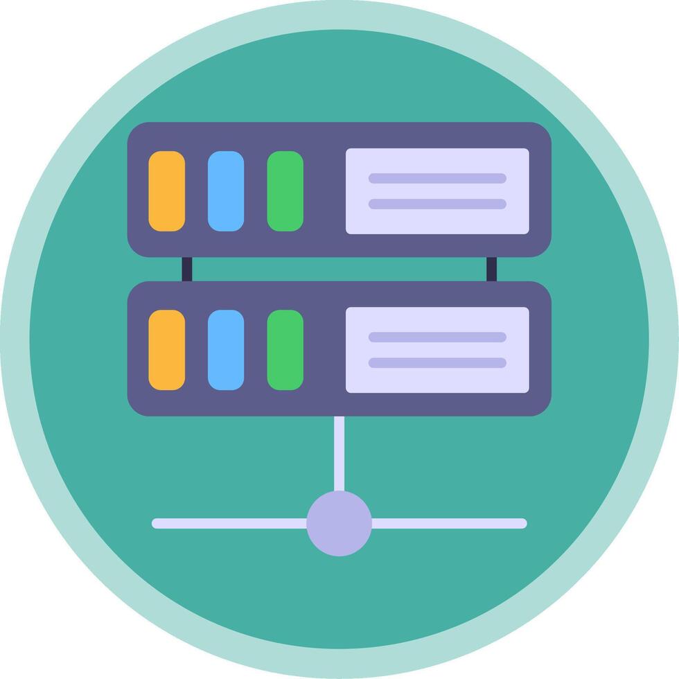 Server Flat Multi Circle Icon vector