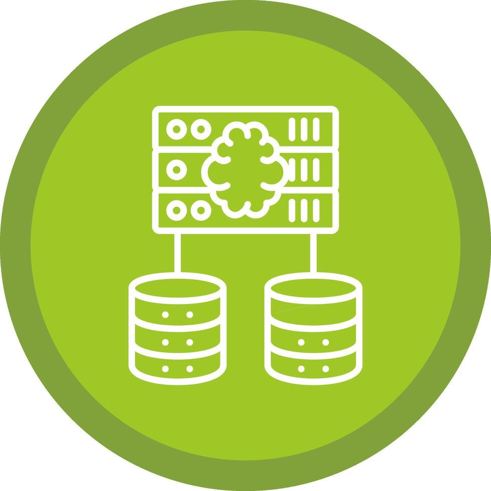 Servers Line Multi Circle Icon vector