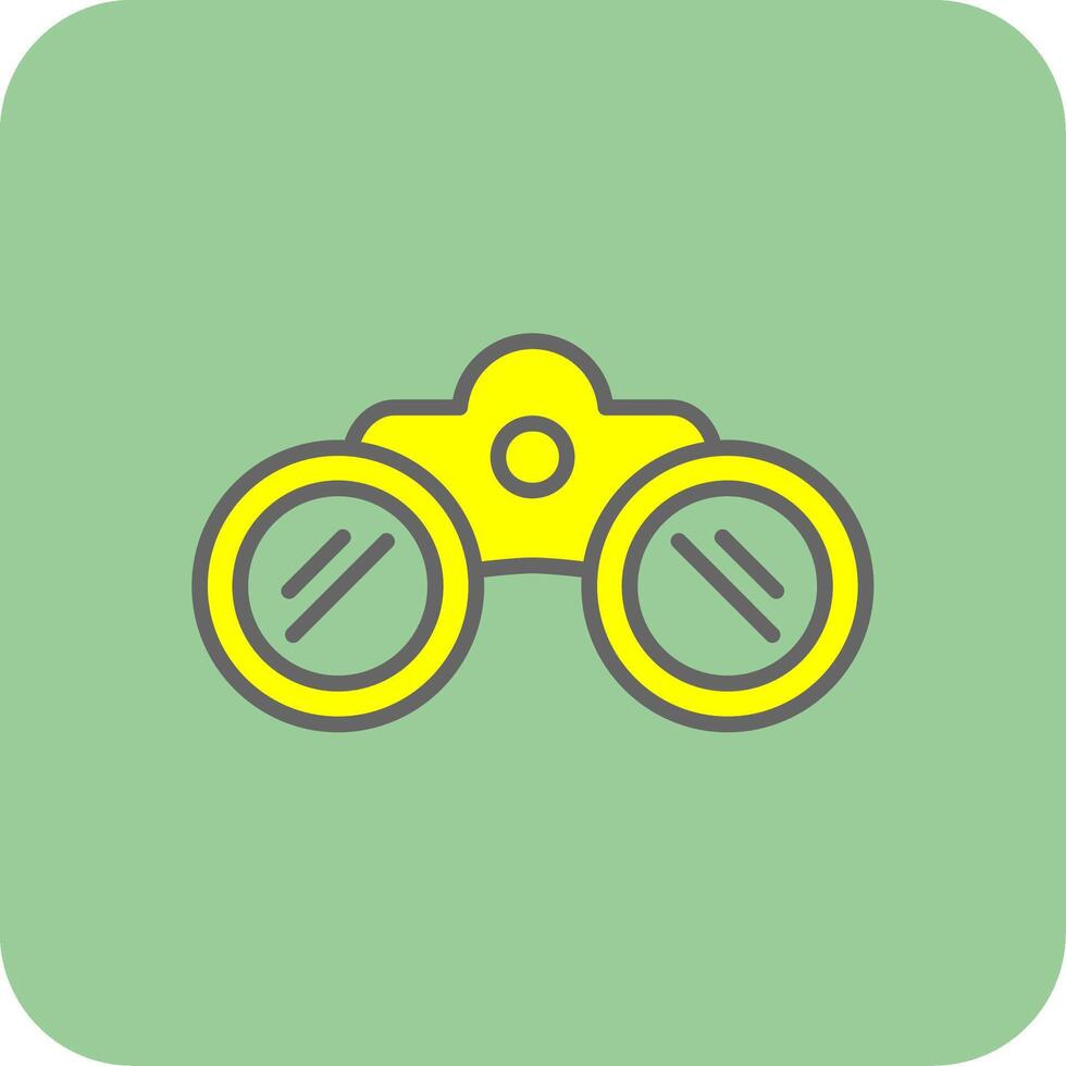Binoculars Filled Yellow Icon vector