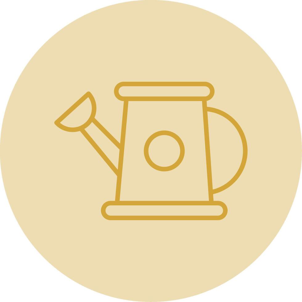Watering Can Line Yellow Circle Icon vector