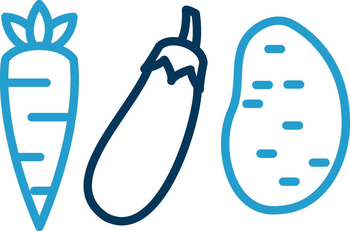 Vegetables Line Blue Two Color Icon vector
