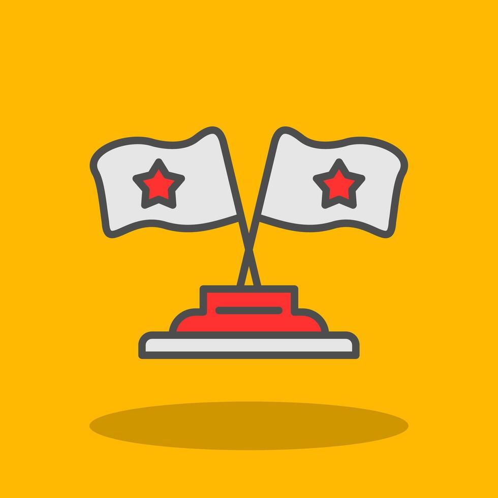 Flags Filled Shadow Icon vector