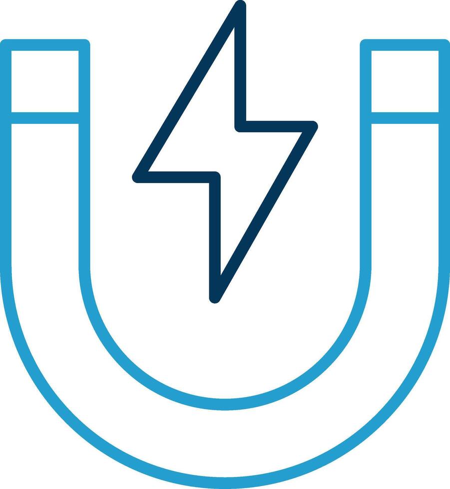 Magnet Line Blue Two Color Icon vector