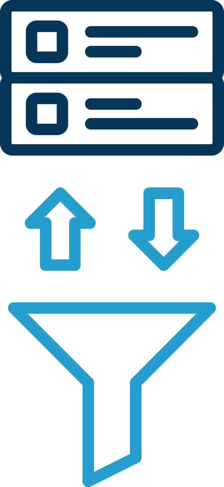 Filtering Line Blue Two Color Icon vector