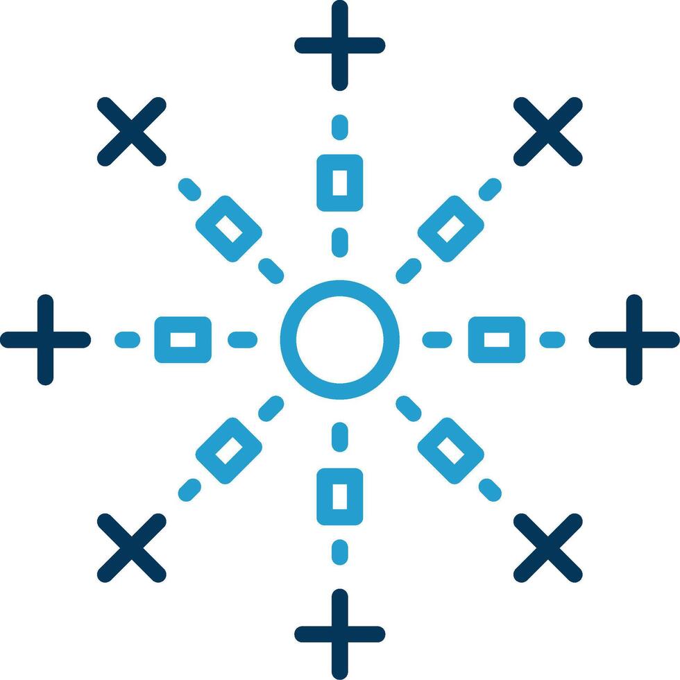 Firework Line Blue Two Color Icon vector