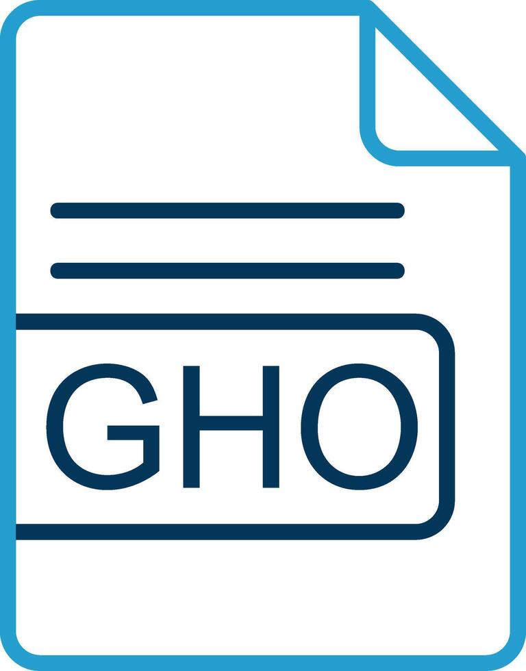 GHO File Format Line Blue Two Color Icon vector