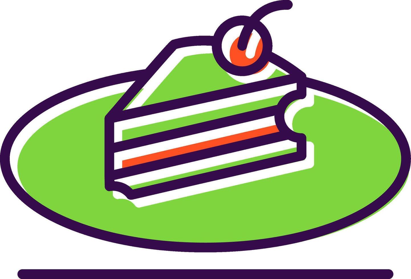 Piece Of Cake filled Design Icon vector