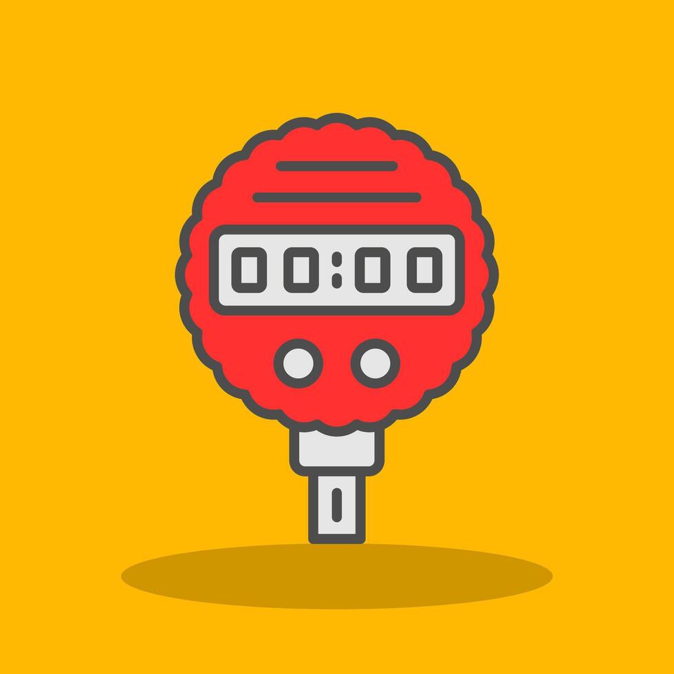 Pressure Gauge Filled Shadow Icon vector