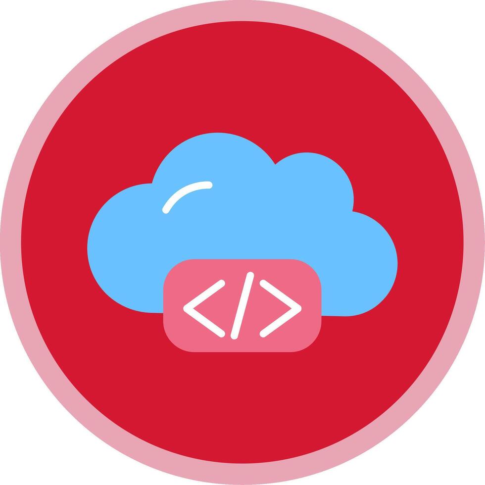 Cloud Coding Flat Multi Circle Icon vector