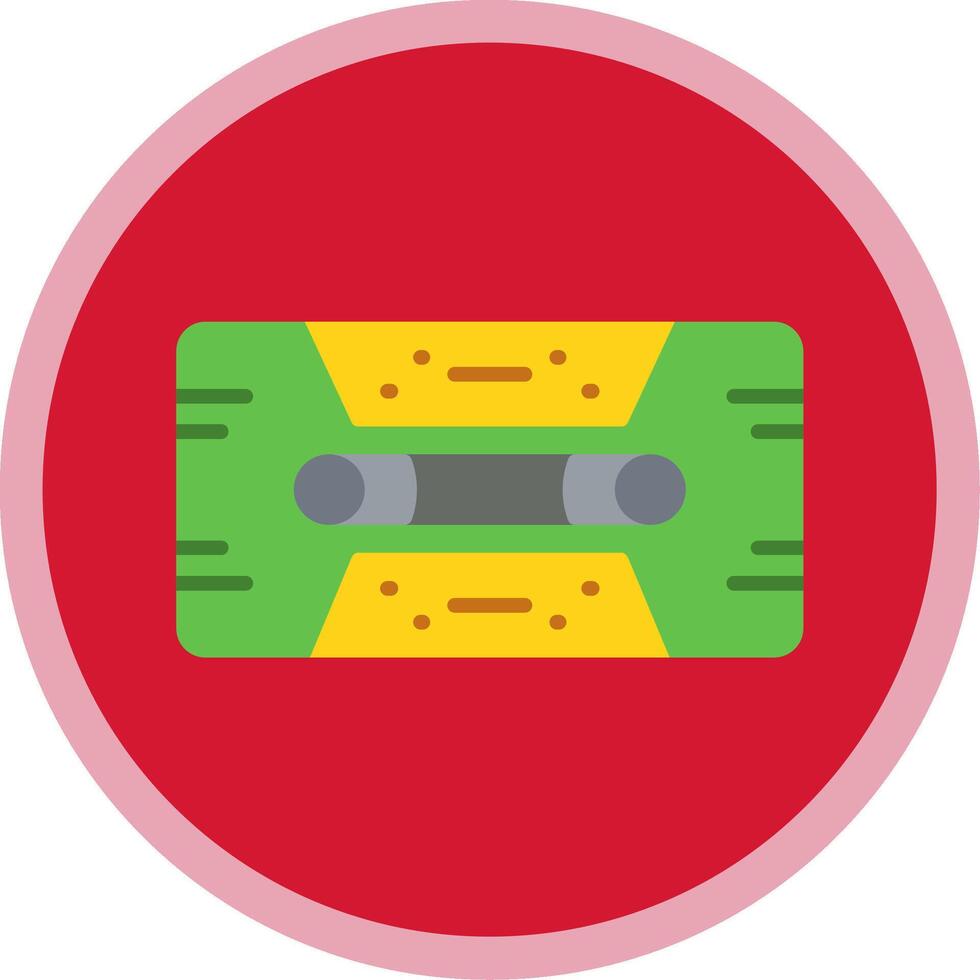 Cassette Tape Flat Multi Circle Icon vector