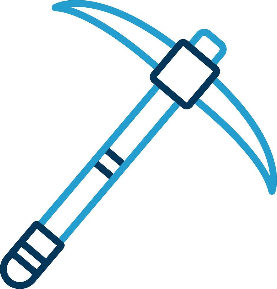 Pickaxe Line Blue Two Color Icon vector