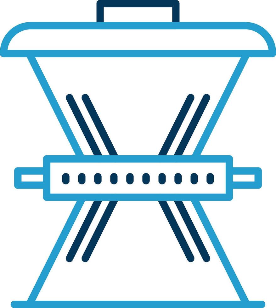 Waste Reduction Line Blue Two Color Icon vector