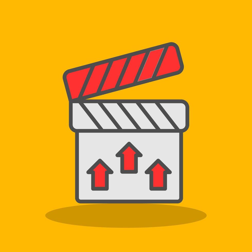 Clapperboard Filled Shadow Icon vector