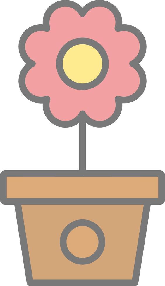 Flower Pot Line Filled Light Icon vector