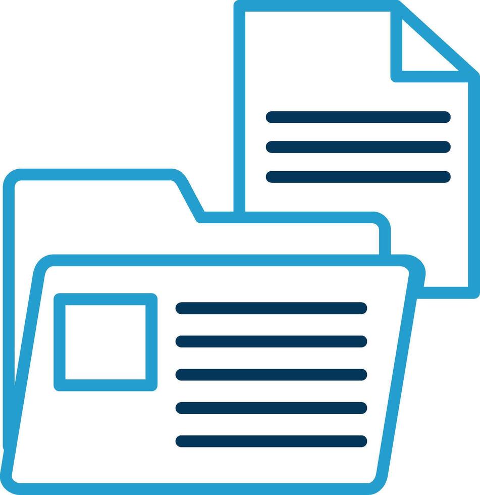 Document Folder Line Blue Two Color Icon vector