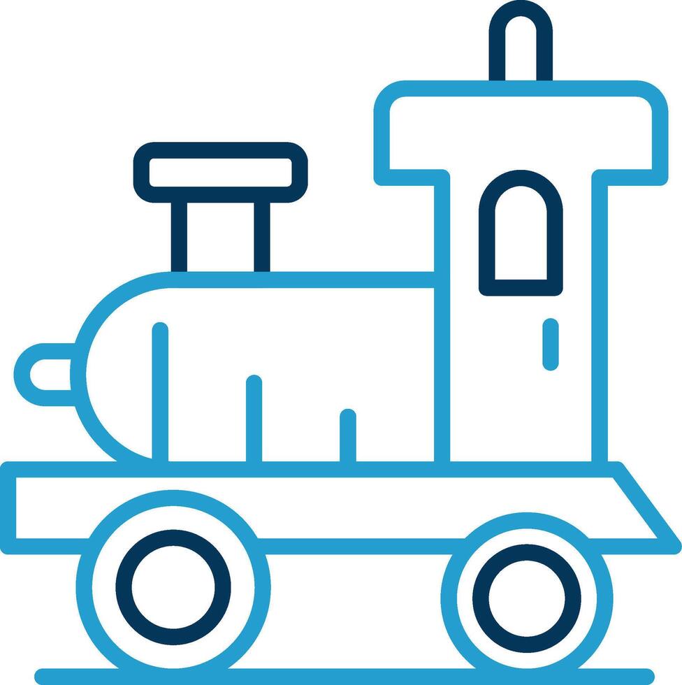 Locomotive Line Blue Two Color Icon vector