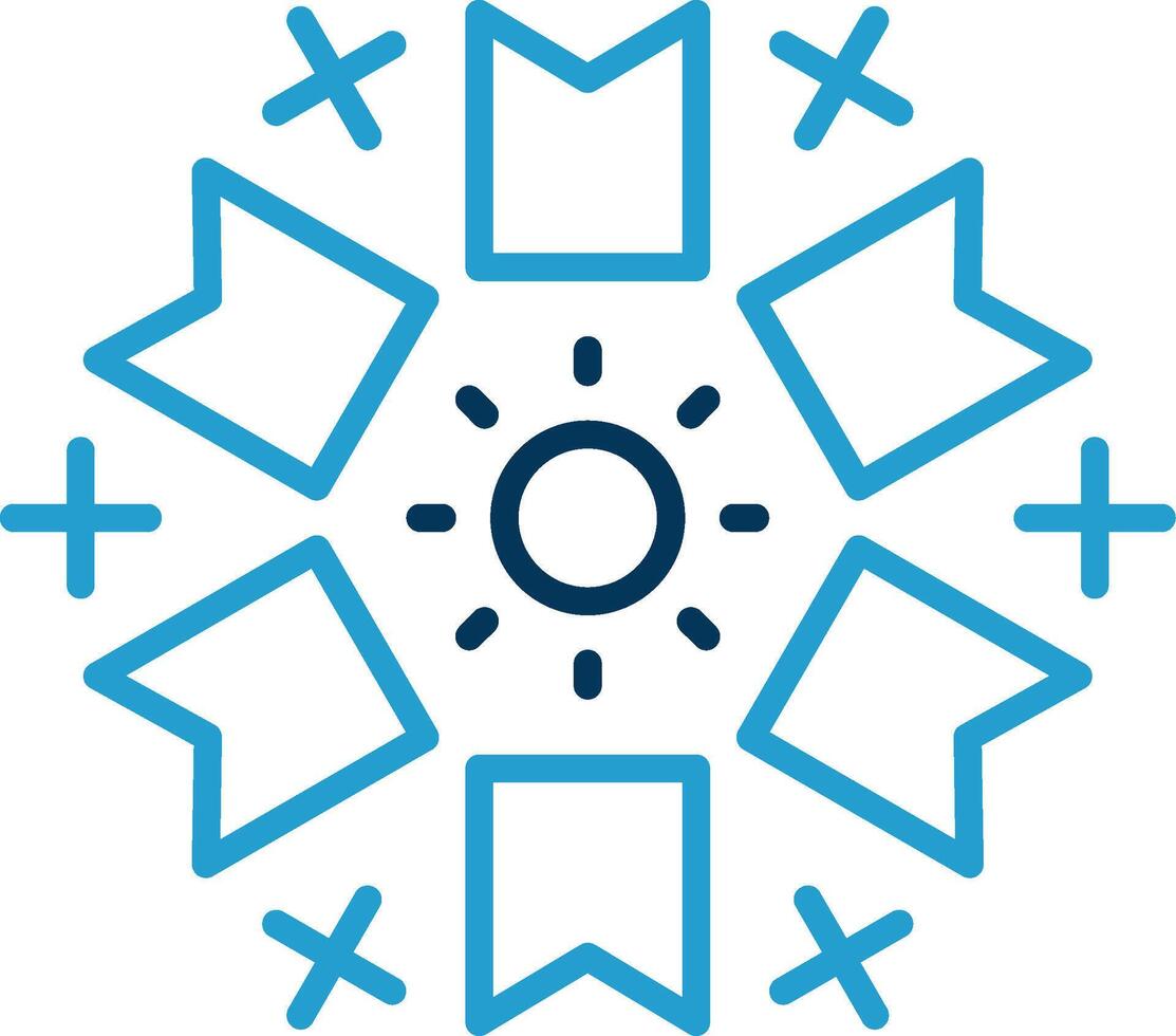 Firework Line Blue Two Color Icon vector