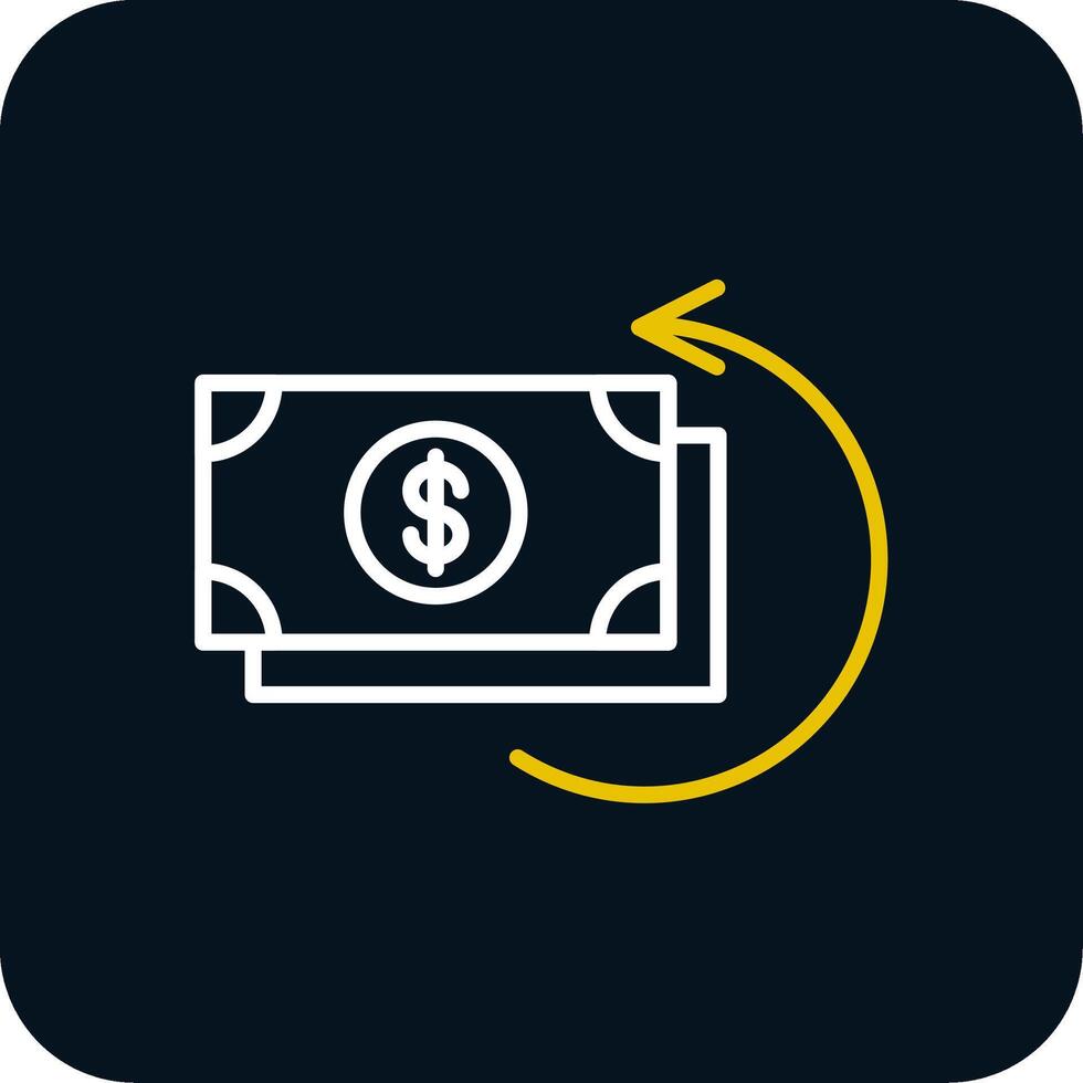 Money Back Guarantee Line Red Circle Icon vector