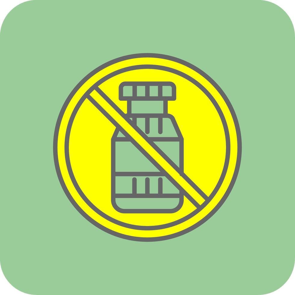 Prohibited Sign Filled Yellow Icon vector