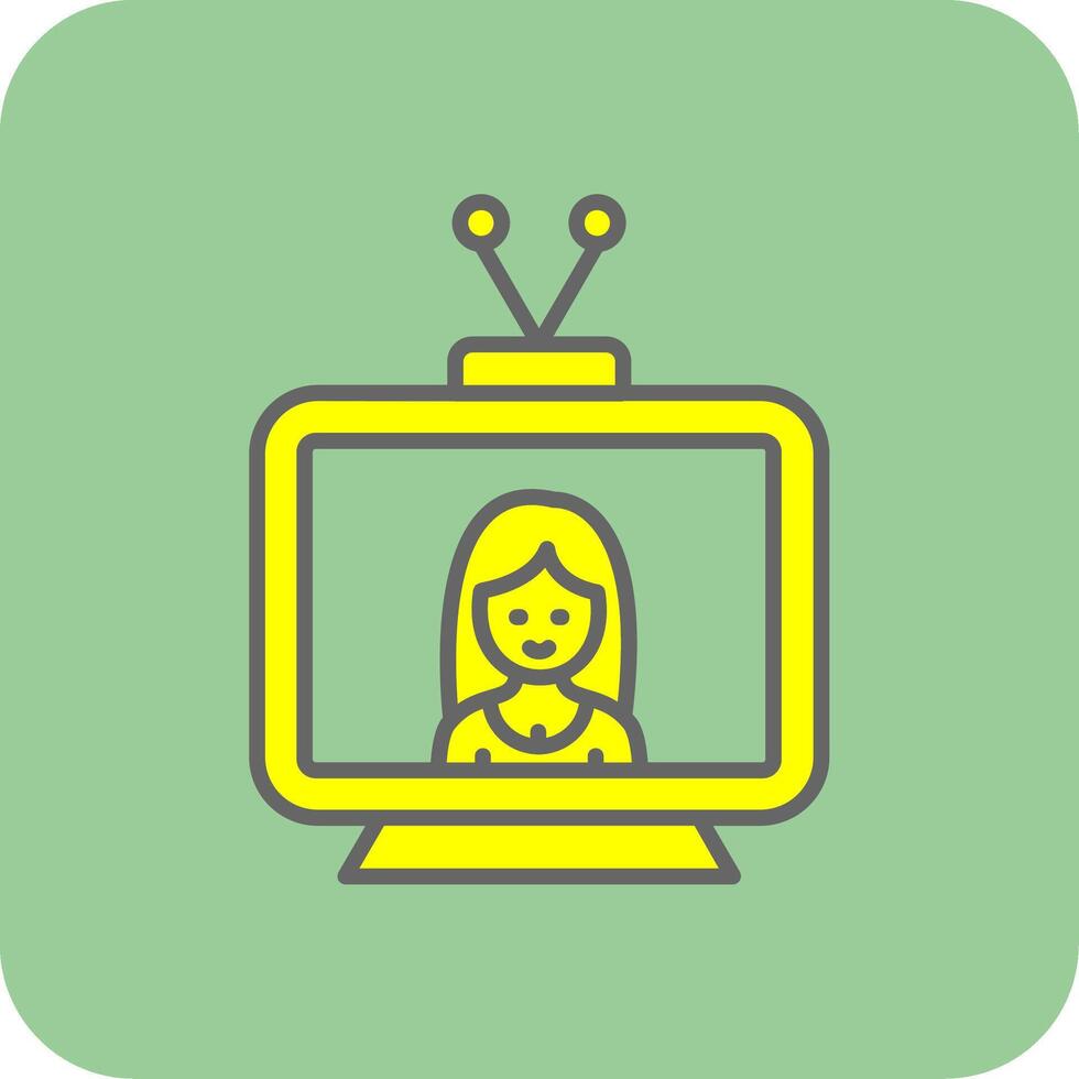 Television Filled Yellow Icon vector