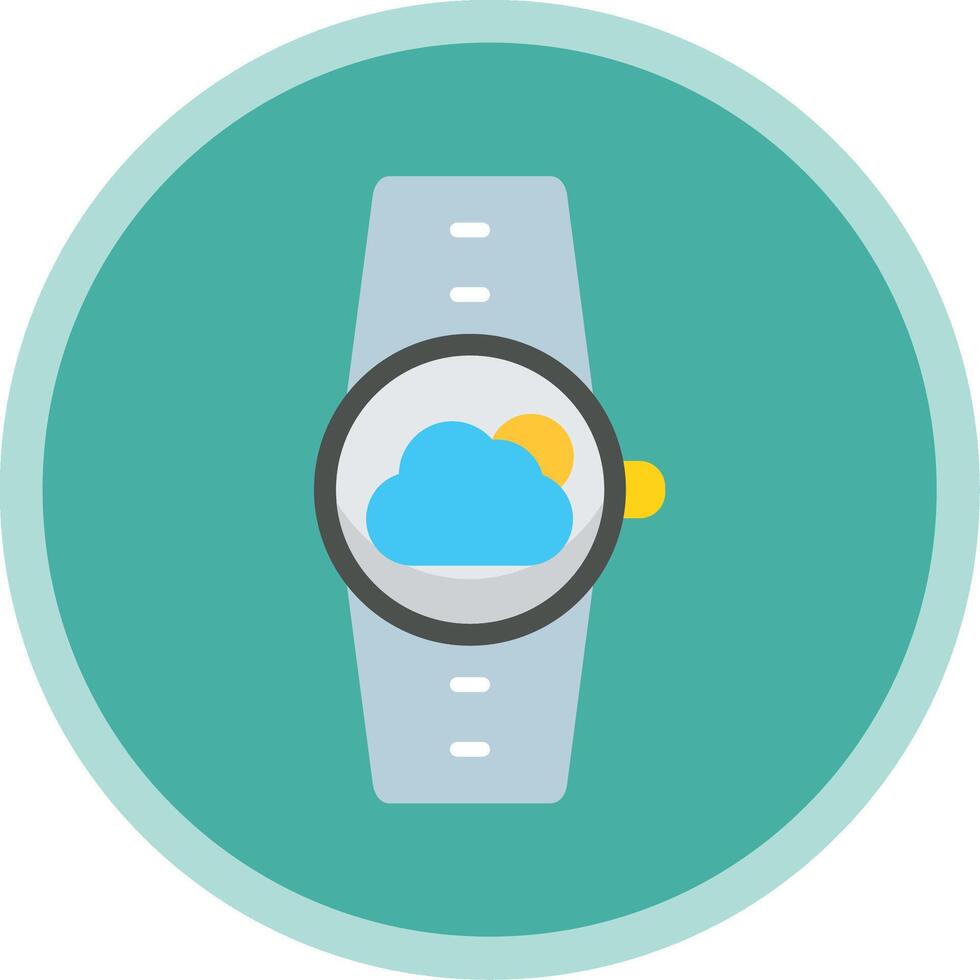 Weather Flat Multi Circle Icon vector