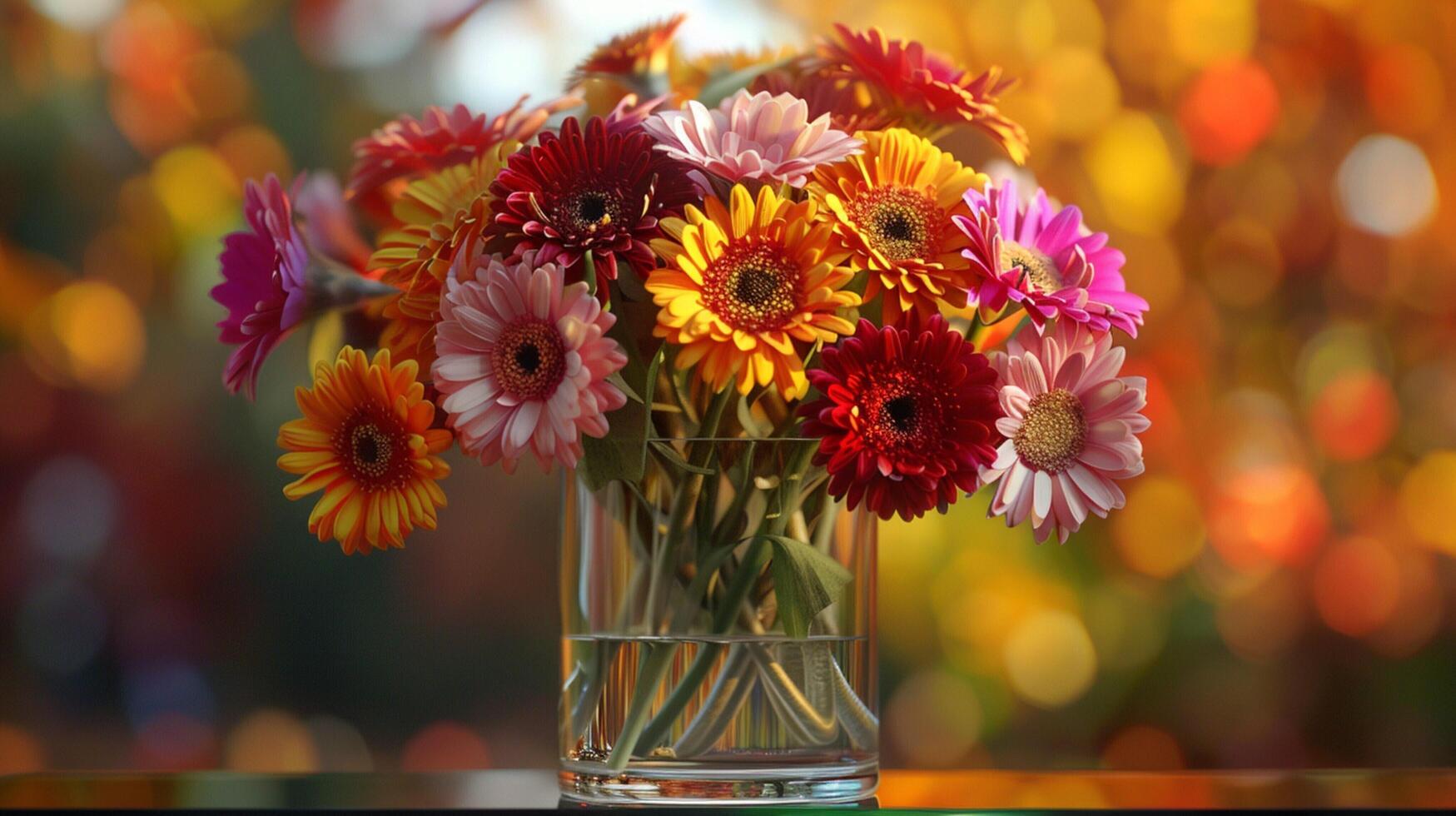 a fresh bouquet of multi colored flowers photo