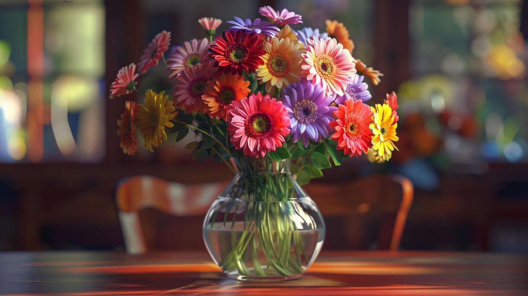 a fresh bouquet of multi colored flowers photo