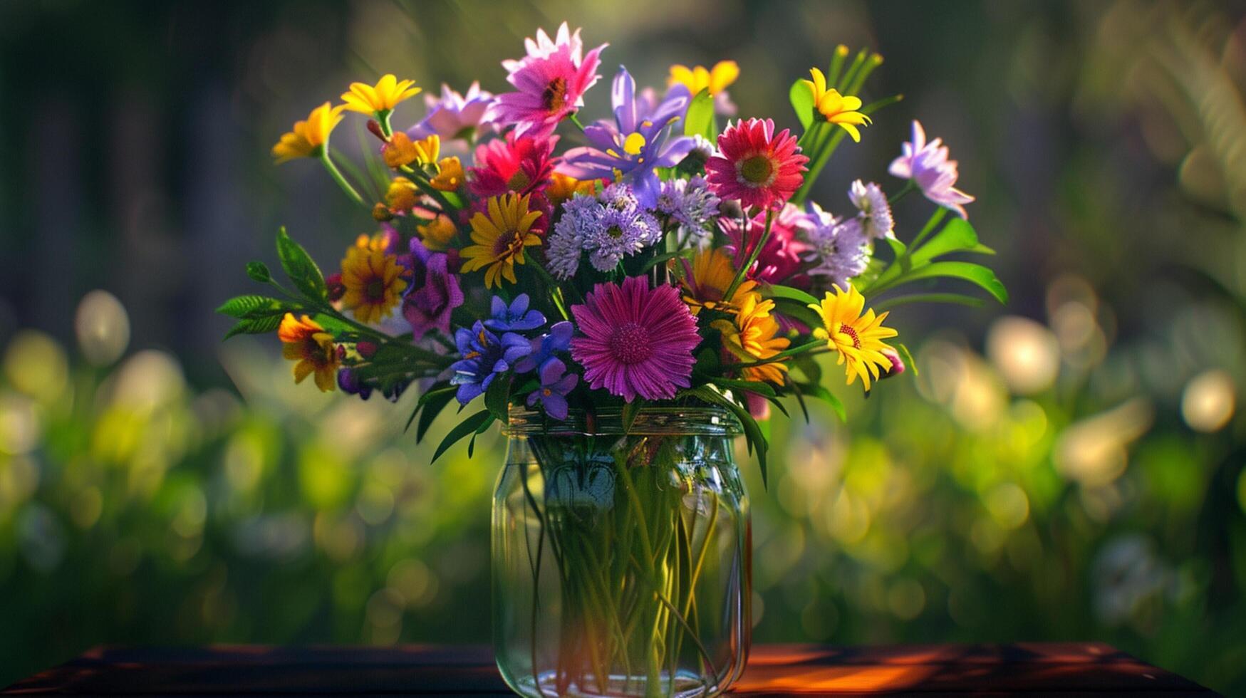 a fresh bouquet of multi colored flowers photo