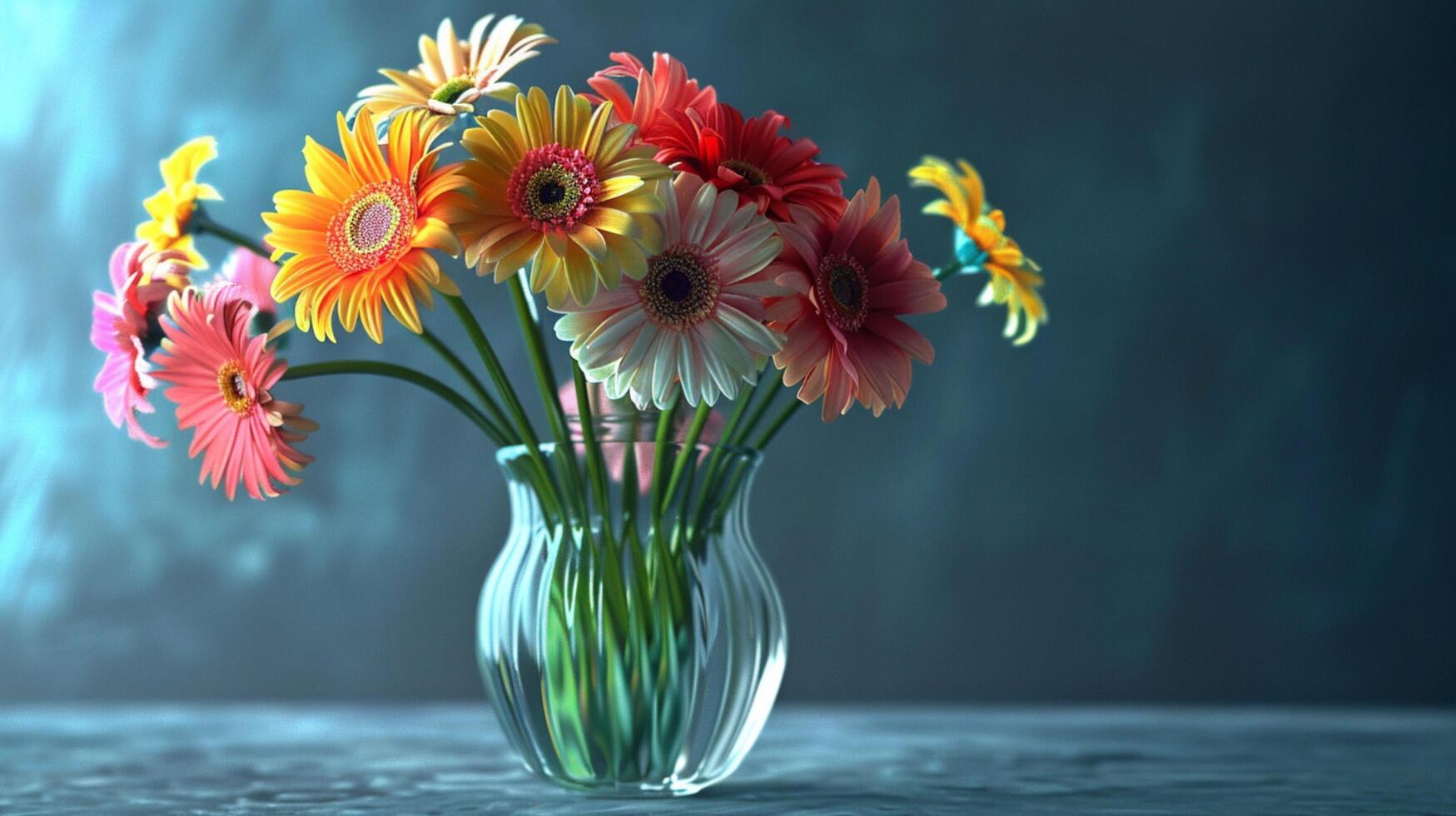a fresh bouquet of multi colored flowers photo