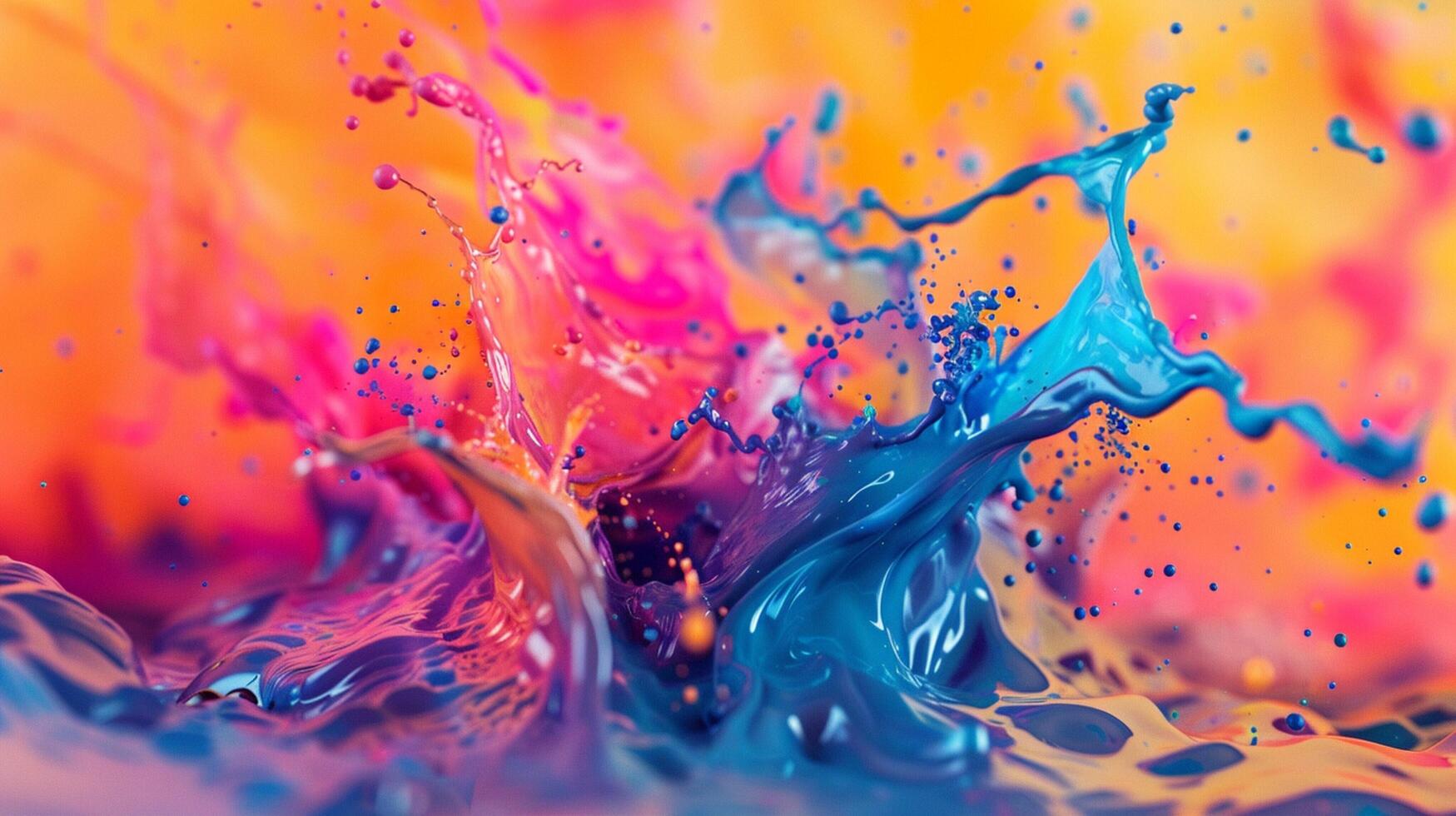 abstract paint splashing in vibrant colors liquid photo